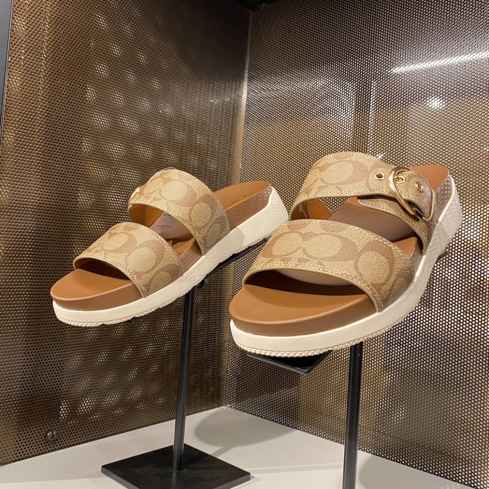 Coach signature leather sandals